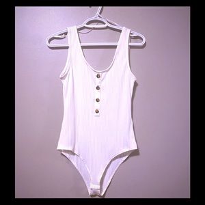 White button down body suit